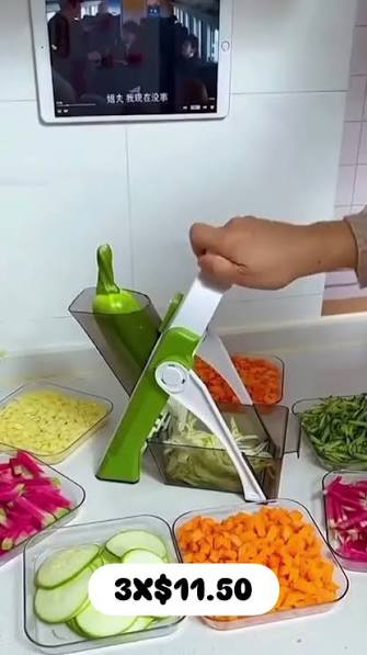 Cortador de alimentos multifuncional 4 en 1: preparación