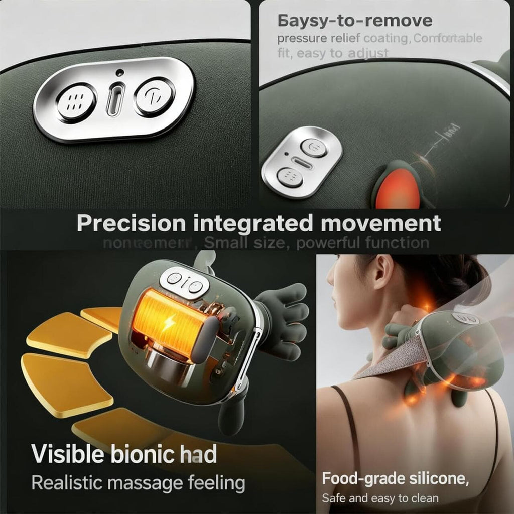 Heated Handheld Neck Massager Portable Wireless Bionic