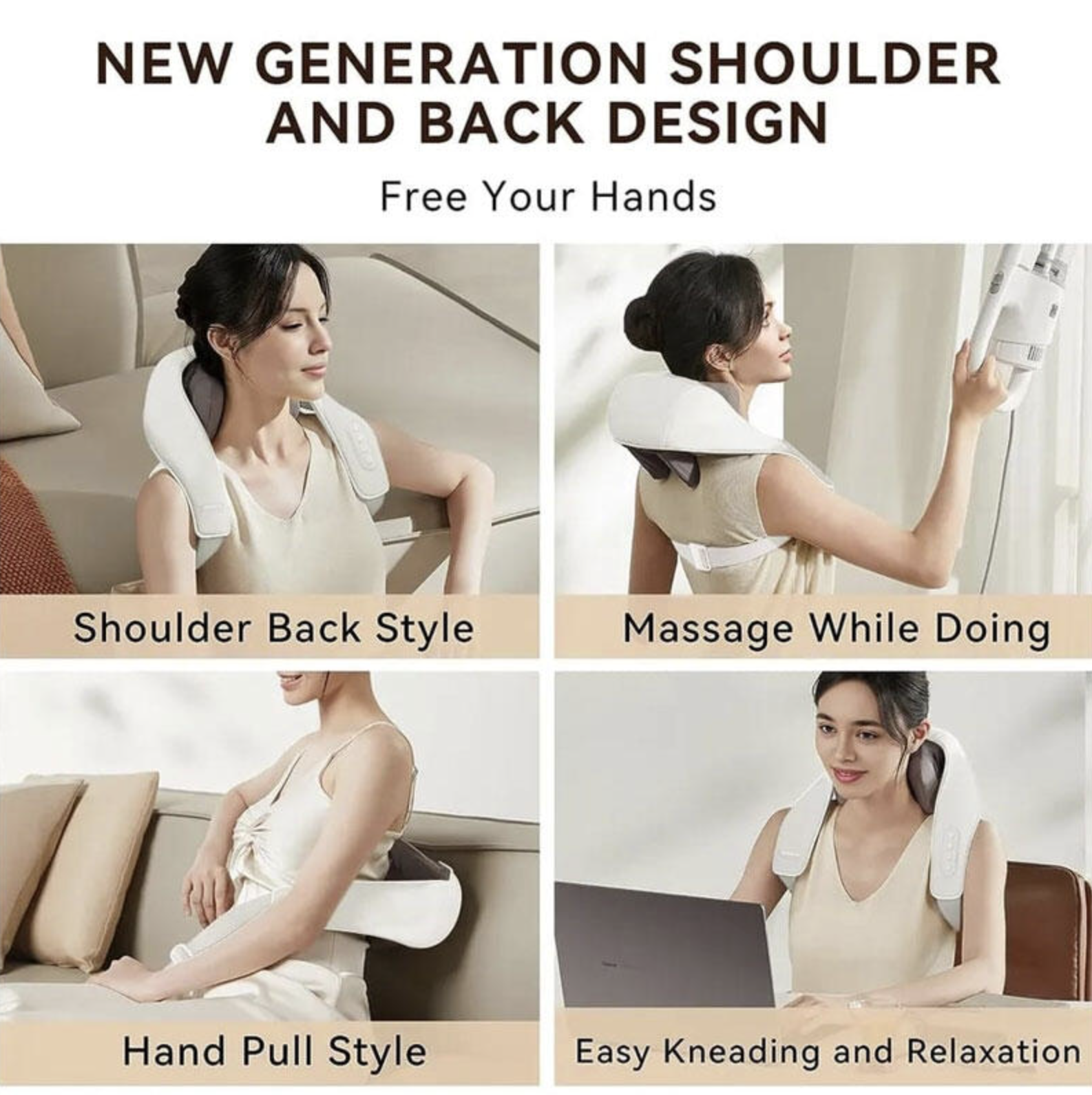 Electric Neck &amp; Back Massager with Heat Deep Tissue