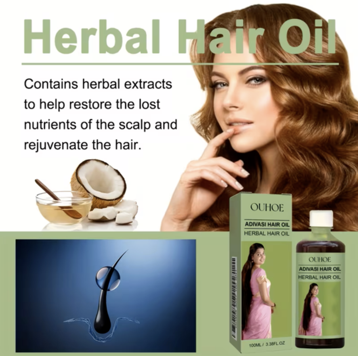 Adivasi Hair Oil 100 ml Natural Hair Growth &amp; Deep Nourishment